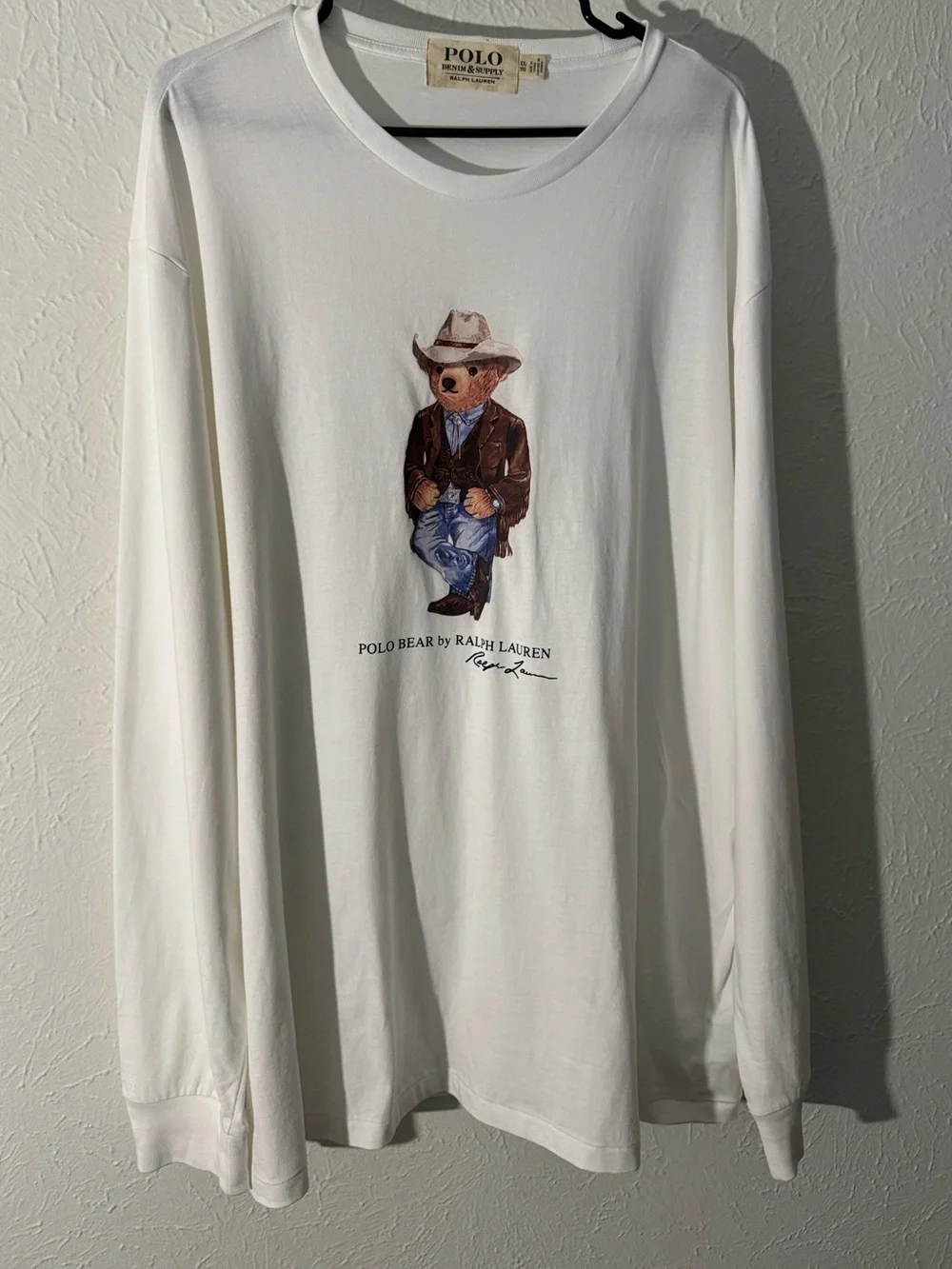 Ralph Lauren Denim & Supply Rare Polo Bear Cowboy Long Sleeve Shirt Size XL - Picture 1 of 7